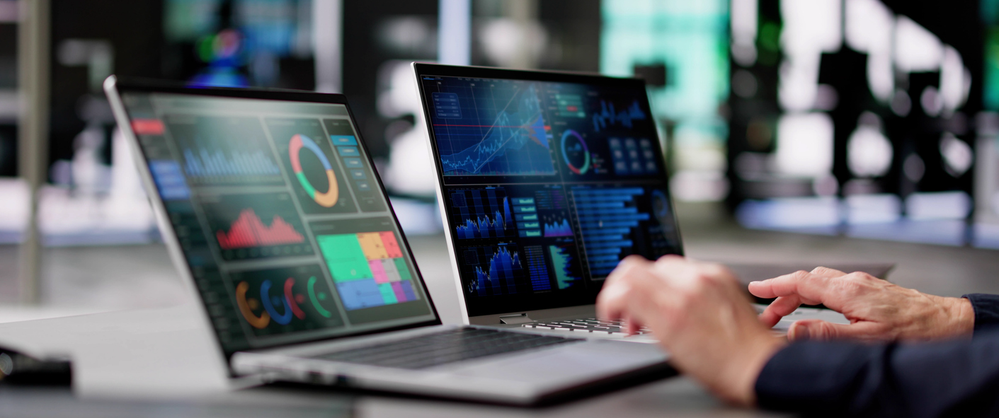 Abbildung eines Dashboards auf einem Laptop